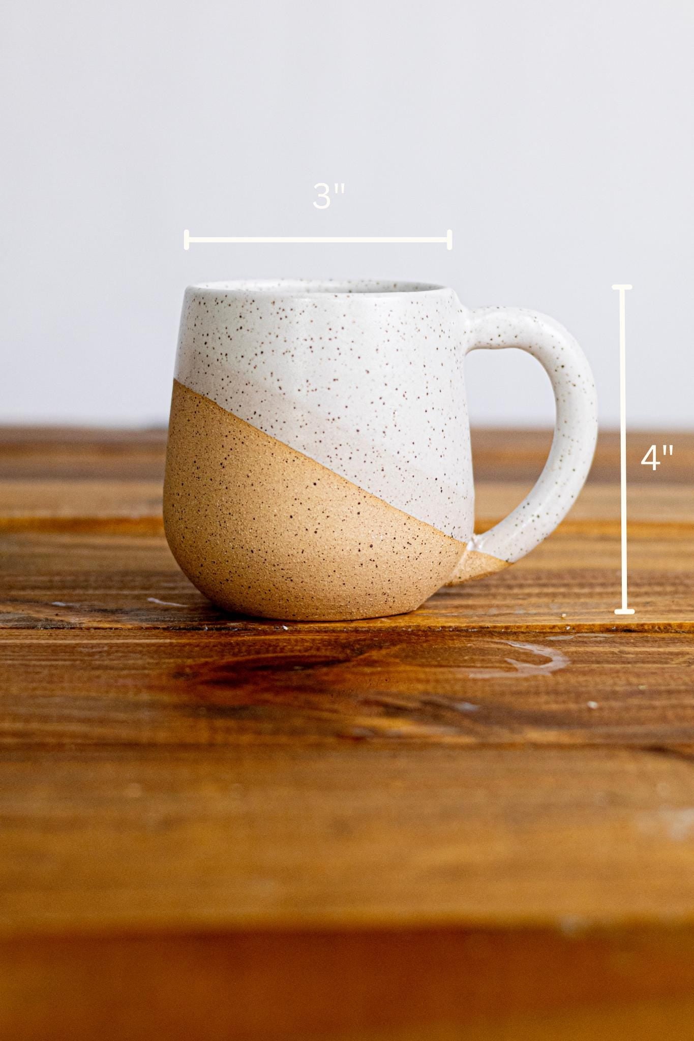 Handmade Ceramic Coffee Mug: 12 oz Stoneware Cup with Handle