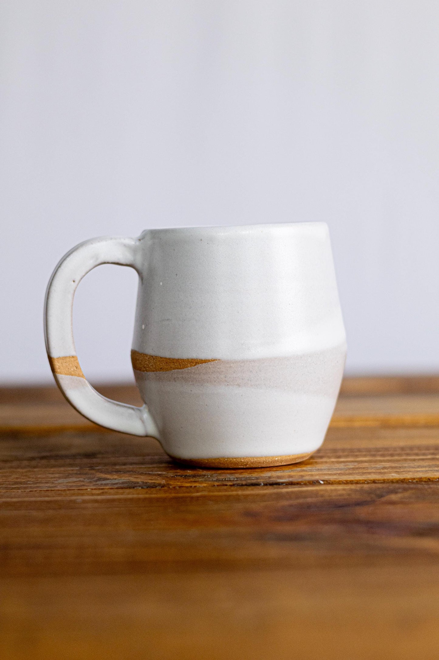 Handmade Criss-Cross Angled Mug  Unique Ceramic Kitchenware- 12 ounce coffee mug