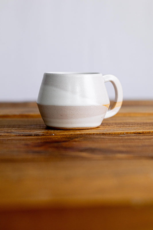 Handmade Espresso Mug. modern white ceramic mug Design, 3 oz