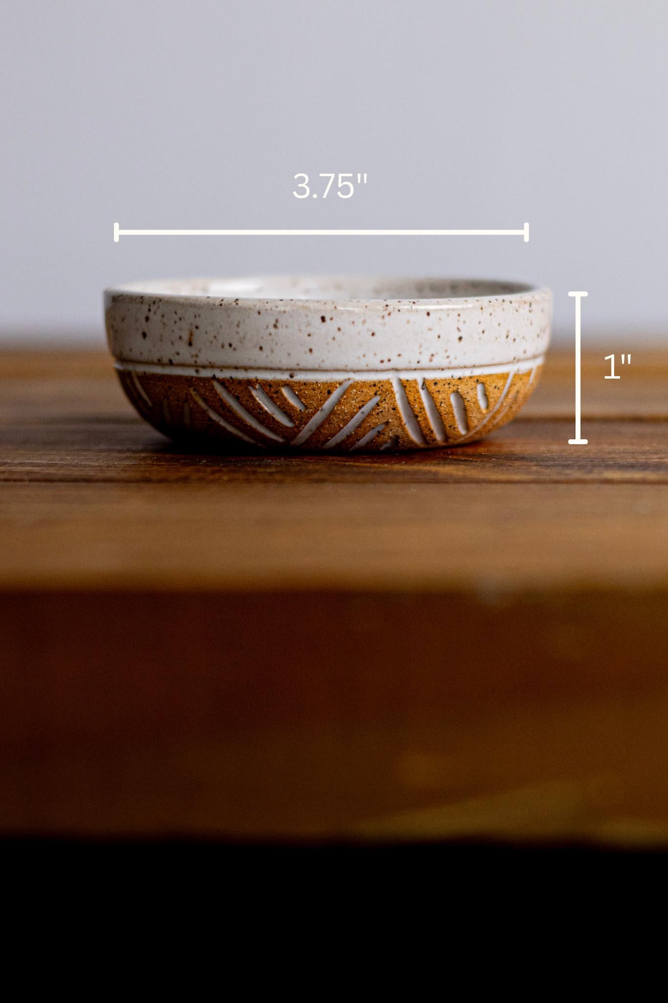 Handcarved Ramekin  ramekin-ceramic dish - ceramic cookware- salt cellar- small bowl