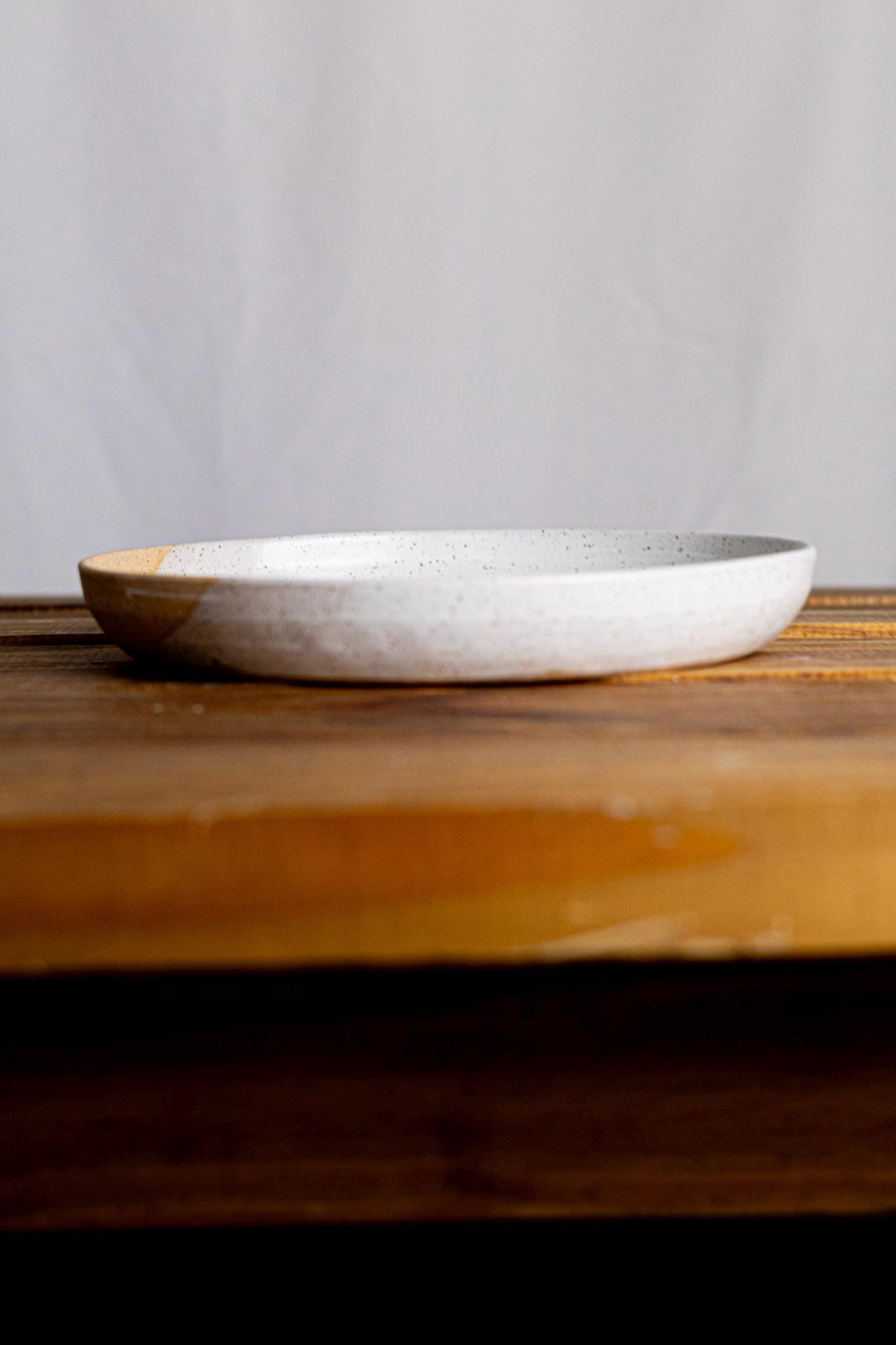 Handmade Wide-Bottom Blate  Unique Ceramic Bowl-Plate for Versatile Kitchenware