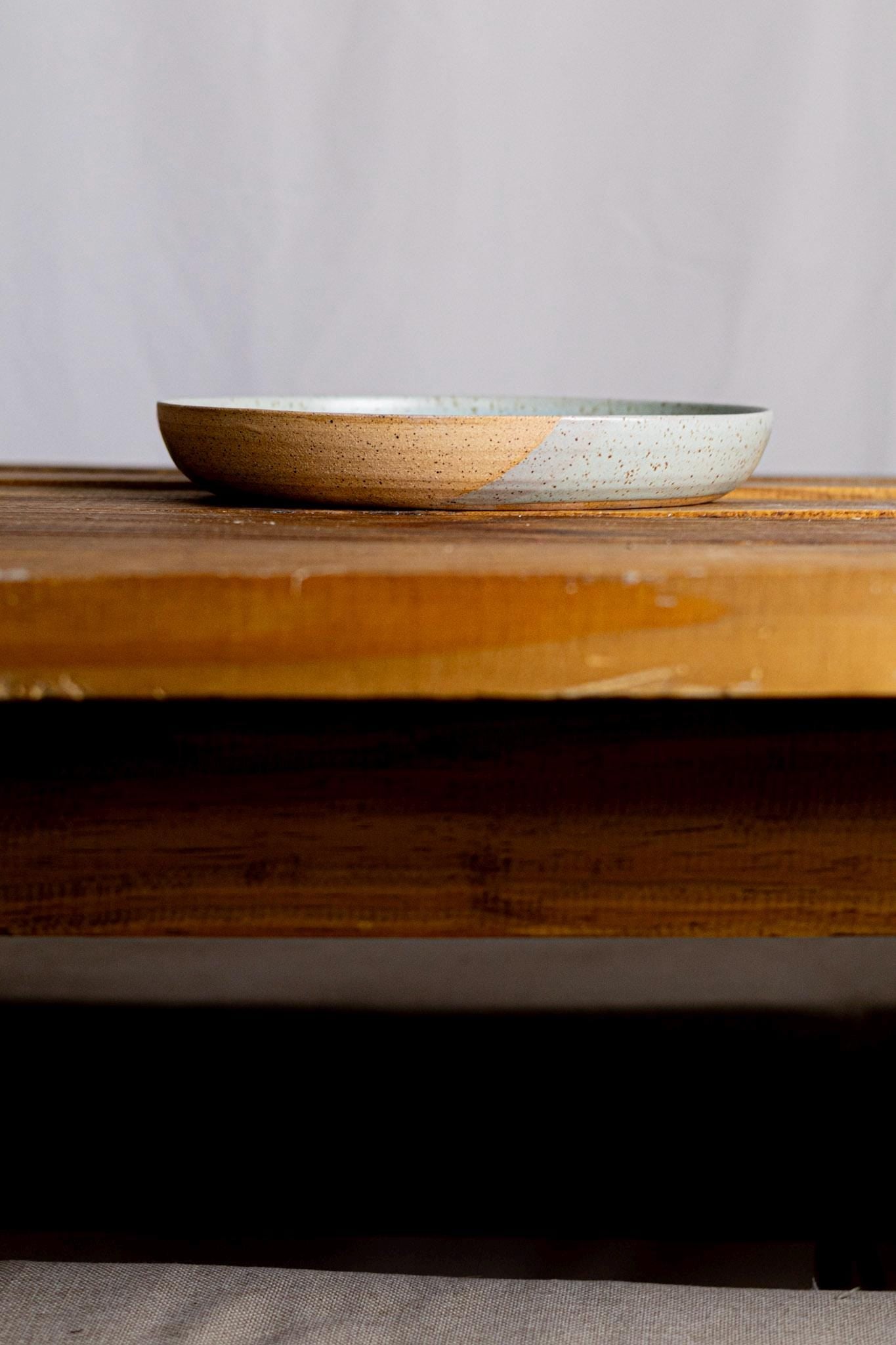 Handmade Wide-Bottom Blate  Unique Ceramic Bowl-Plate for Versatile Kitchenware