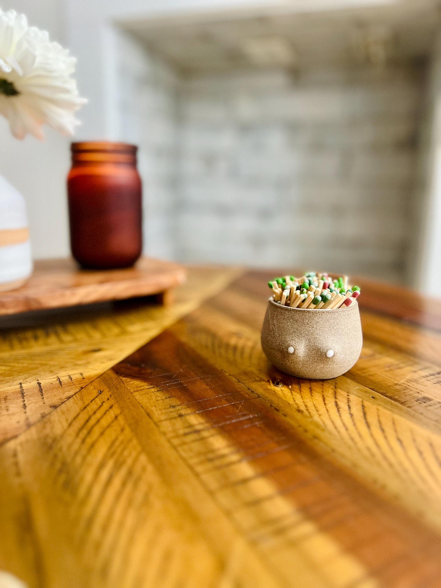 Boobie Matchstick Holder - Strike-on-side - Handmade Ceramic- multipurpose small cup