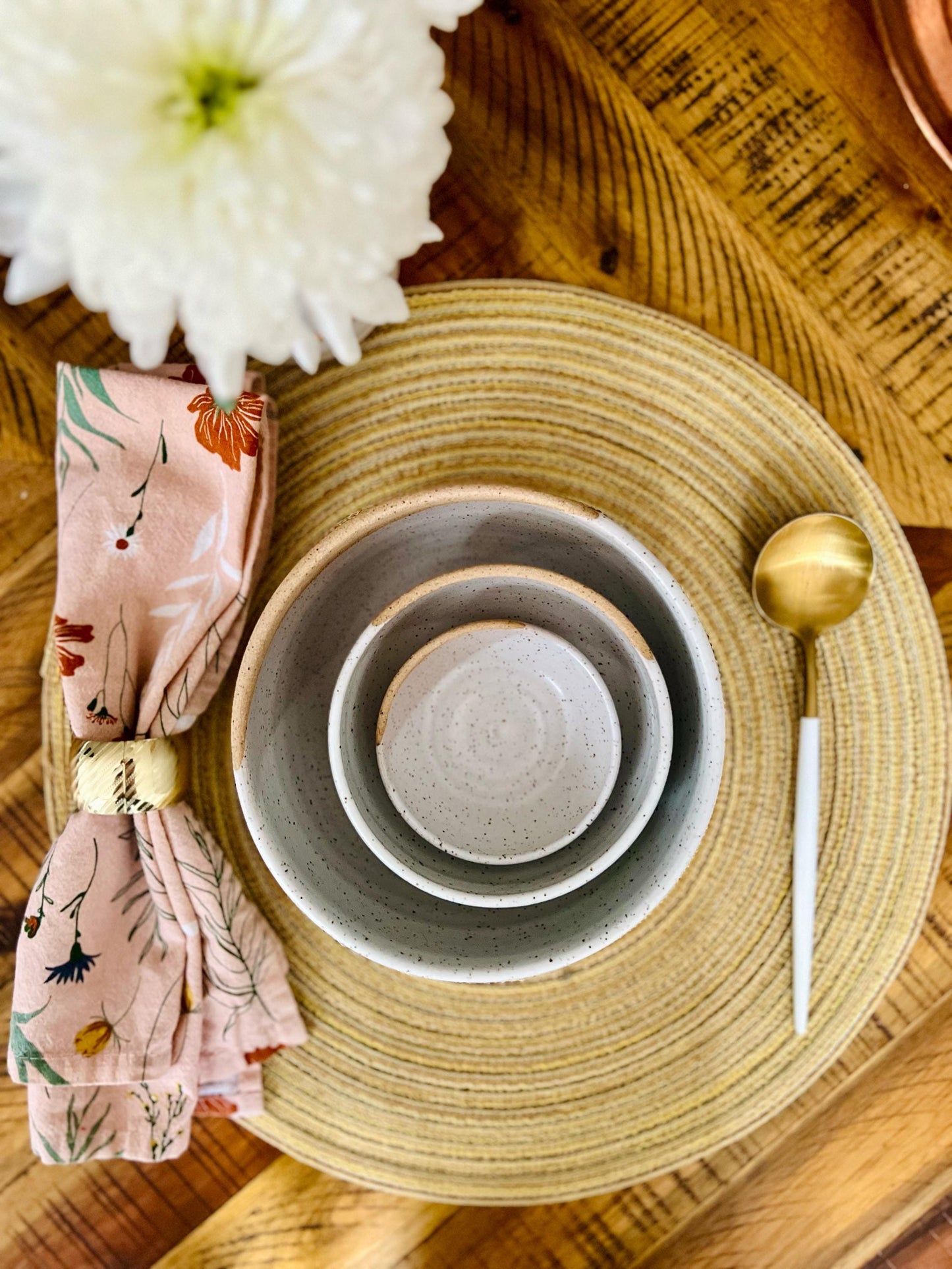 wide bottom Cereal Bowl: Handmade Stoneware Cookware.