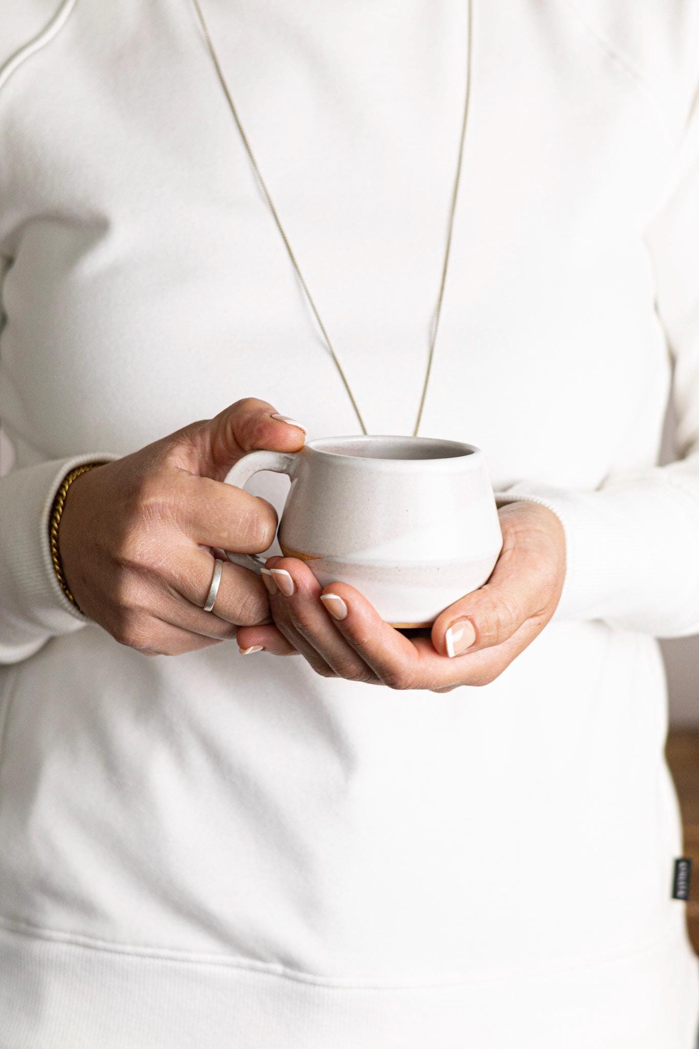 Handmade Espresso Mug. modern white ceramic mug Design, 3 oz