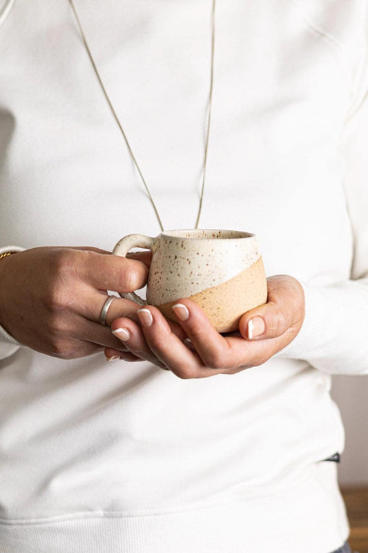 Round-Bottom Espresso Mug - handmade small coffee cups-Unique Stoneware Kitchenware- 4oz