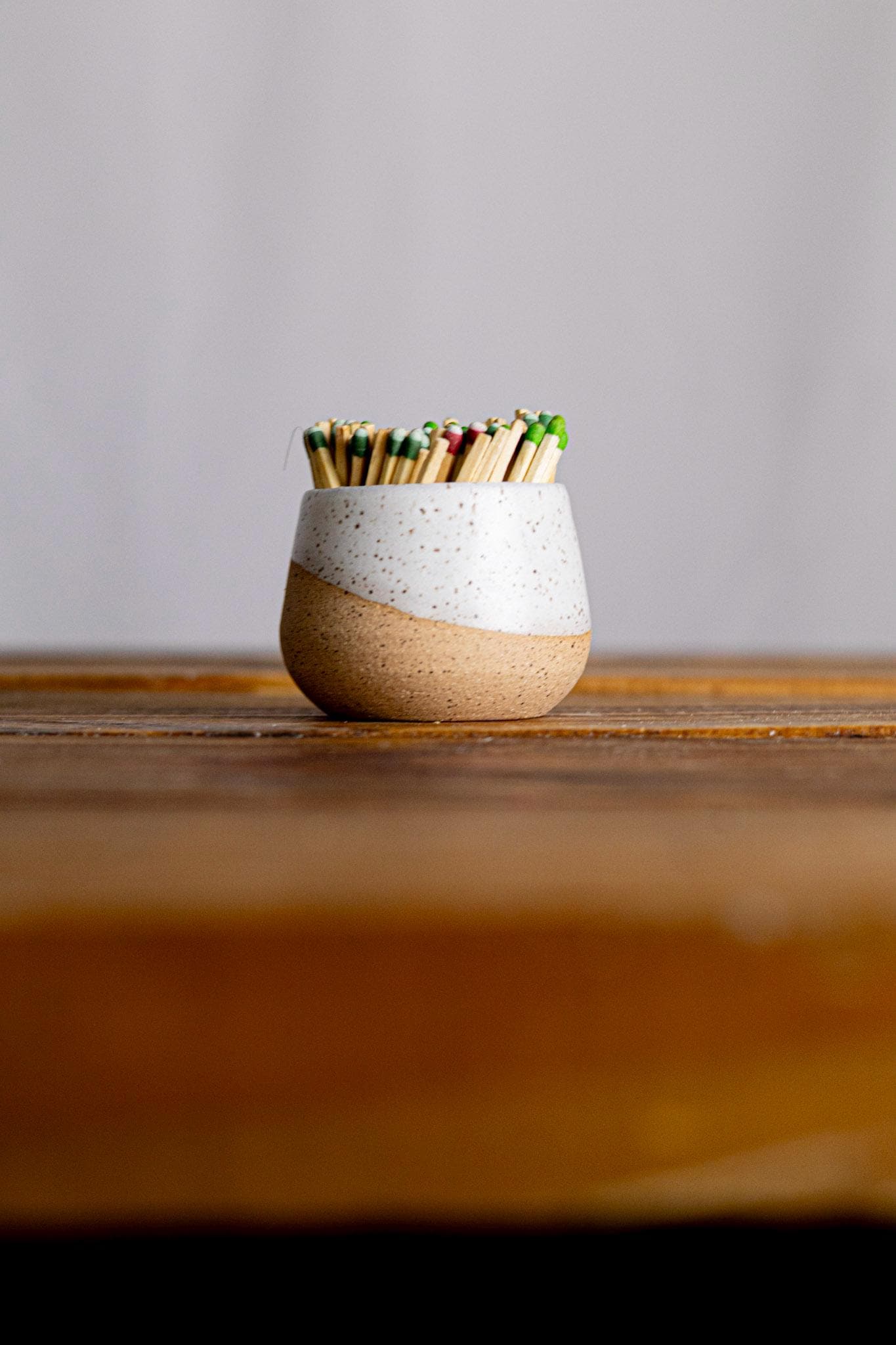 Matchstick Holder - Handmade Ceramic - Strike-On-Side Design - Multiple Color Options