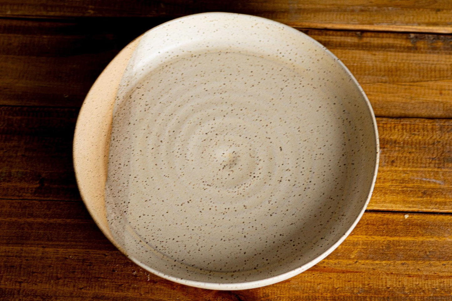 Handmade Wide-Bottom Blate  Unique Ceramic Bowl-Plate for Versatile Kitchenware
