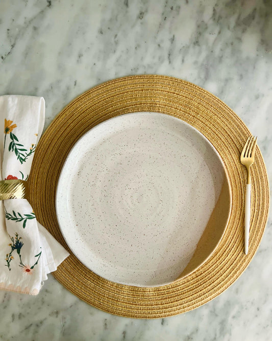 Handmade Wide-Bottom Blate  Unique Ceramic Bowl-Plate for Versatile Kitchenware