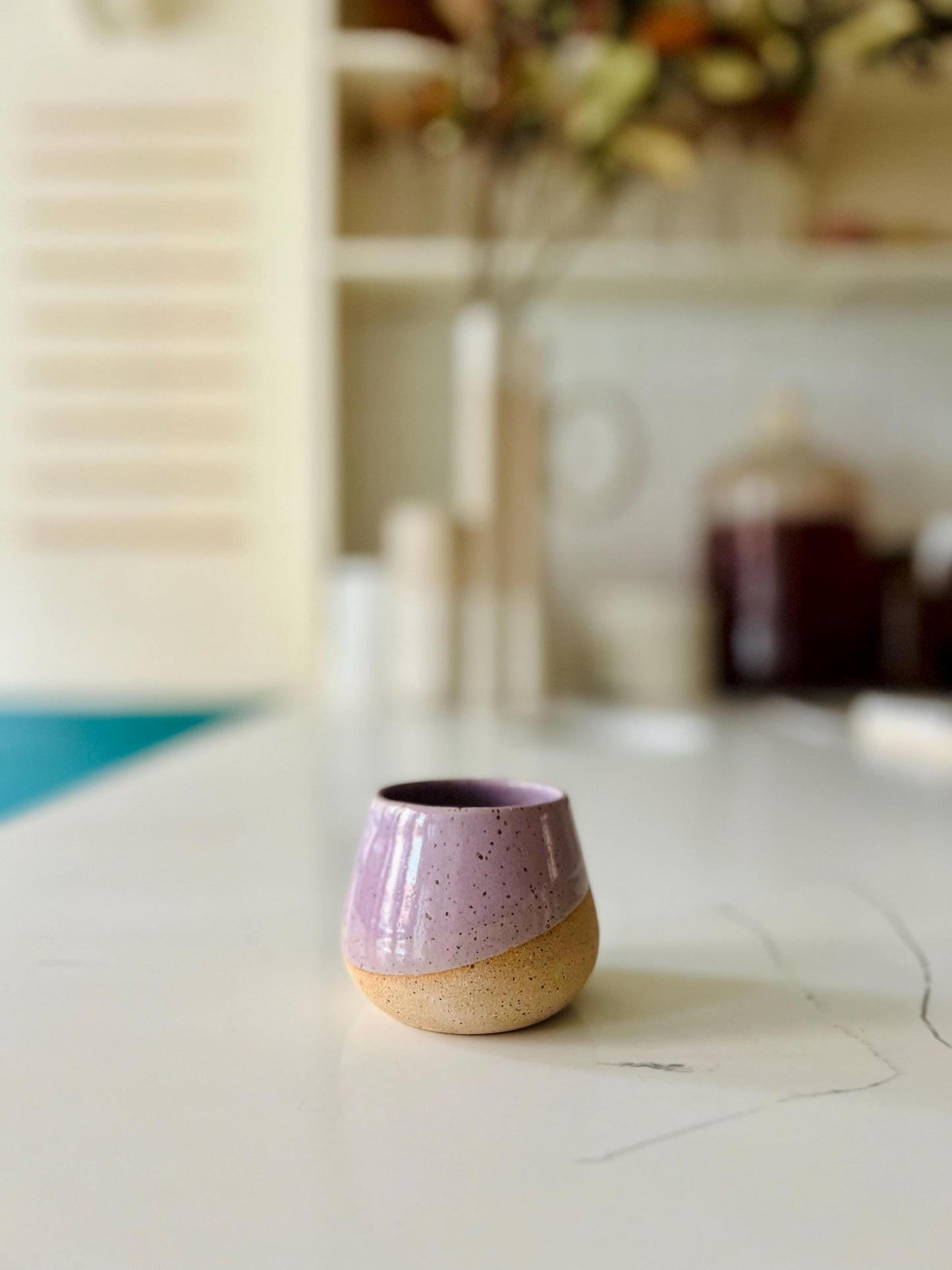 Handmade Espresso Cup  Small Ceramic Coffee Tumbler  Modern White Kitchenware Gift