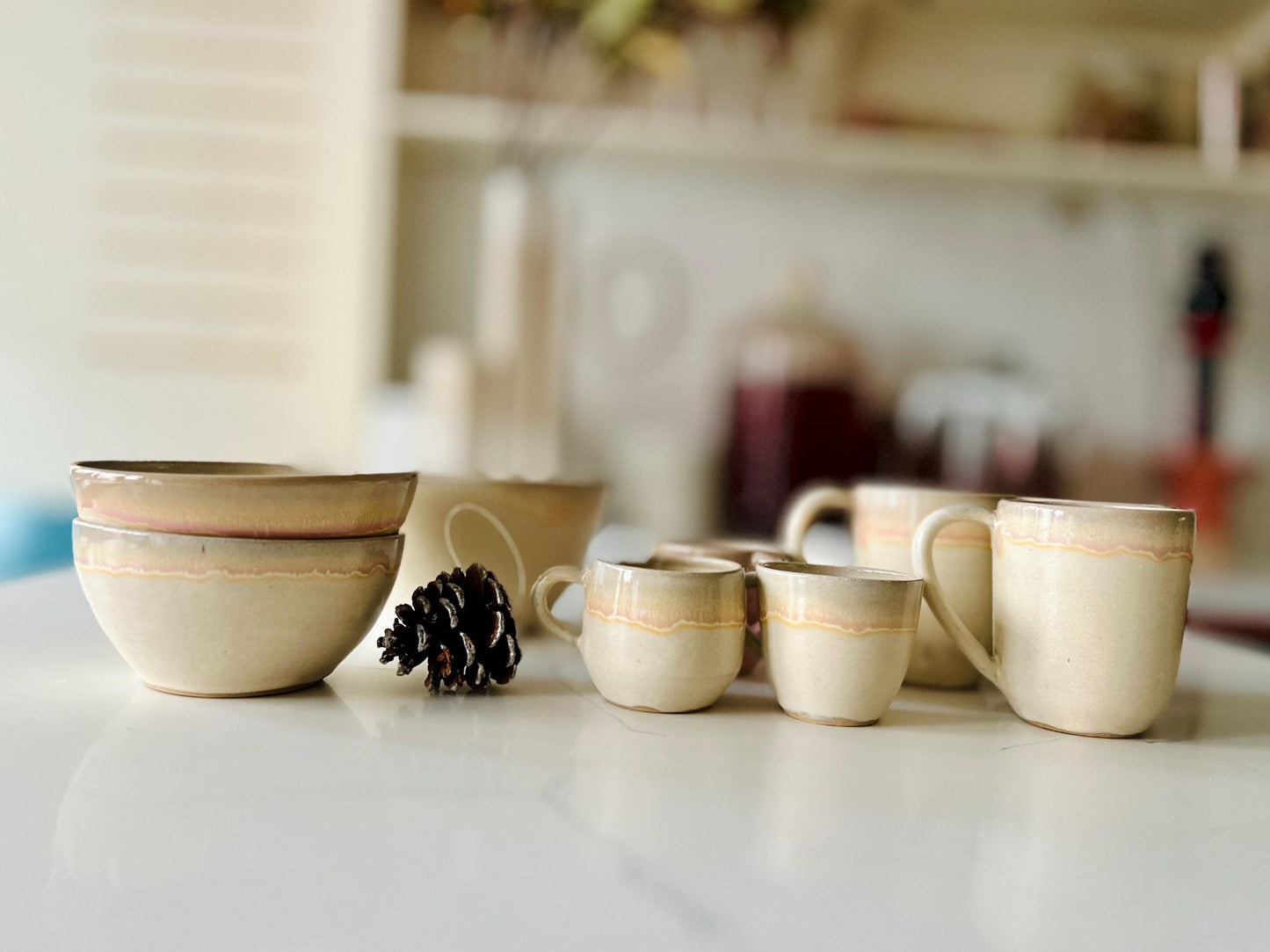 Sloped tall mug- Handmade Ceramic coffee cup with handle - 12 oz- new design!