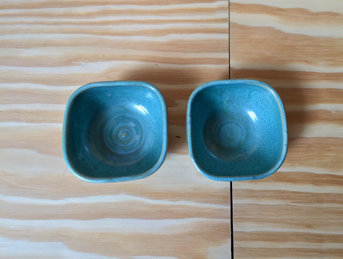 Set of two crafted square ramekins different colors available