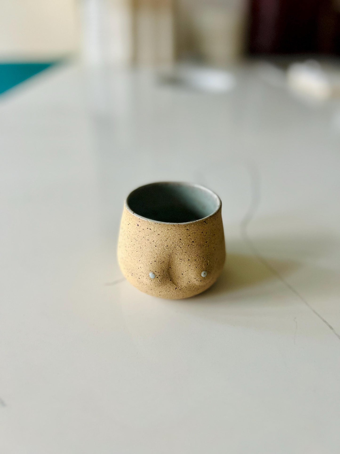 NEW Boob cup- Fun colors- Handmade Ceramic Mug - Fun & Functional Gift-  4 OZ