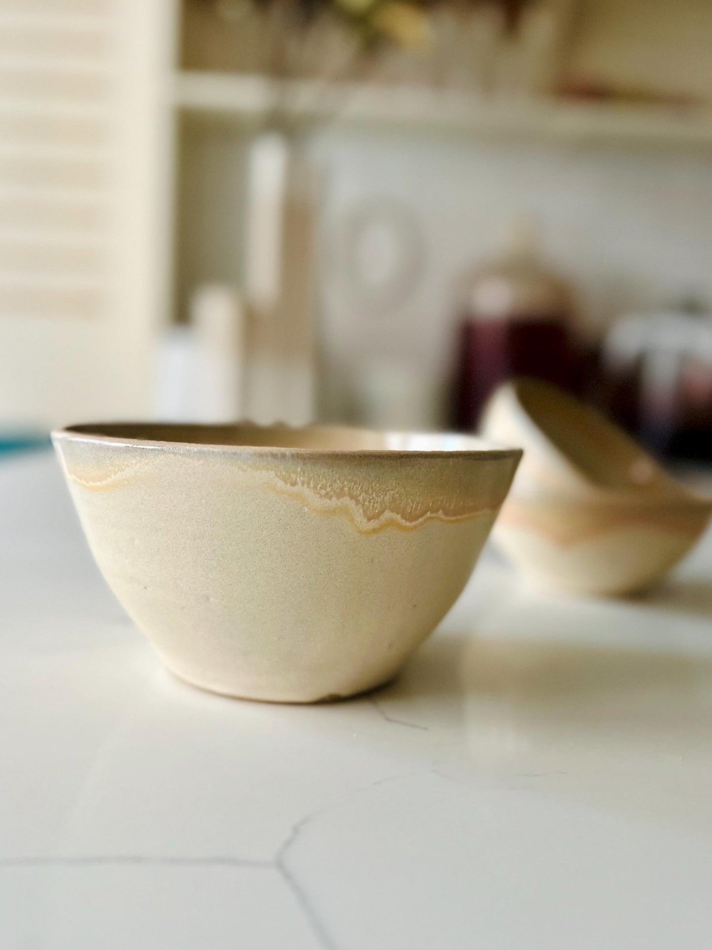 Sloped Ceramic Bowls - Natural Stoneware - Modern Handmade Kitchenware - Multiple Sizes, NEW!