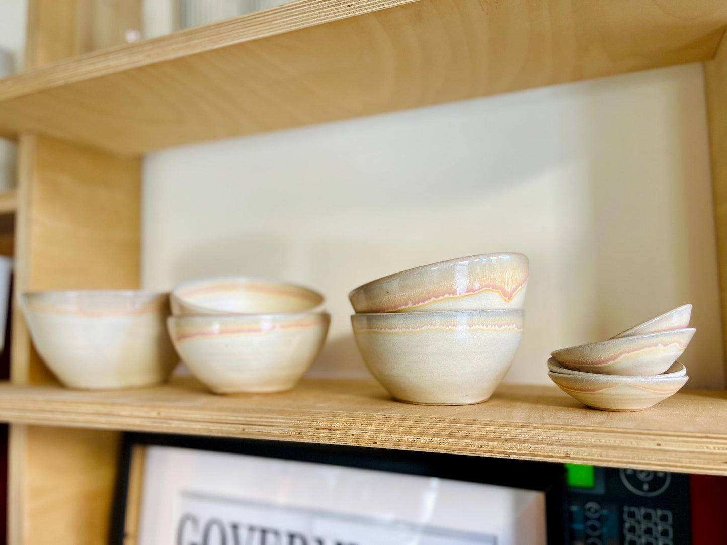 Sloped Ceramic Bowls - Natural Stoneware - Modern Handmade Kitchenware - Multiple Sizes, NEW!