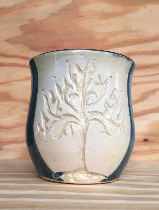 Lord of the rings inspired blue  ceramic coffee mug "tree of gondor"