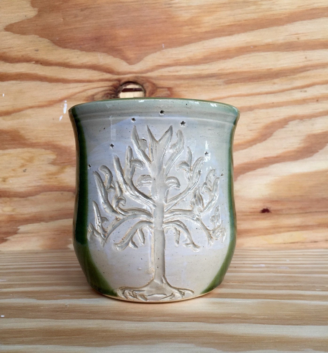 Lord of the rings inspired green ceramic coffee mug "tree of gondor"