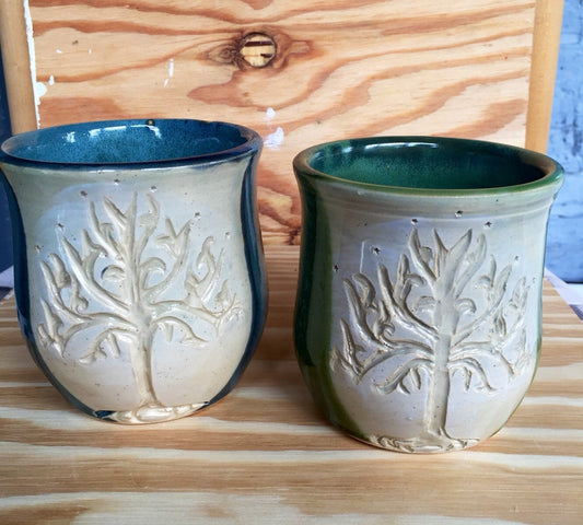 Lord of the rings inspired green ceramic coffee mug "tree of gondor"