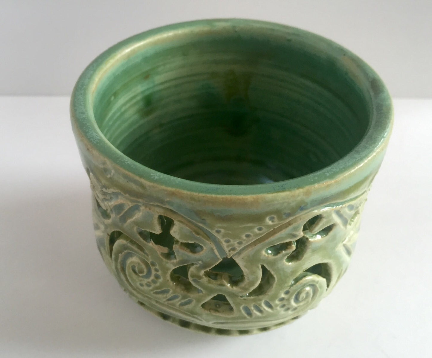 Handmade turqiouse ceramic wax warmer/ oil burner with sugarskull design