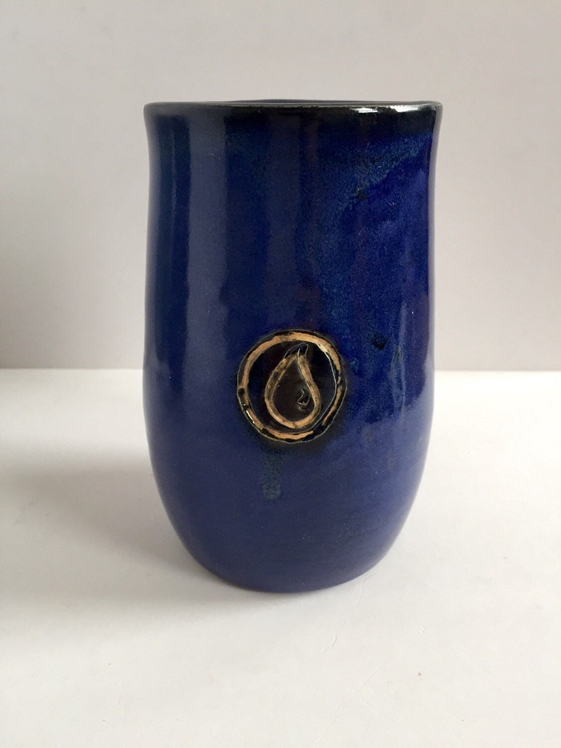 Blue Handmade "magic the gathering" themed island land ceramic pint mug