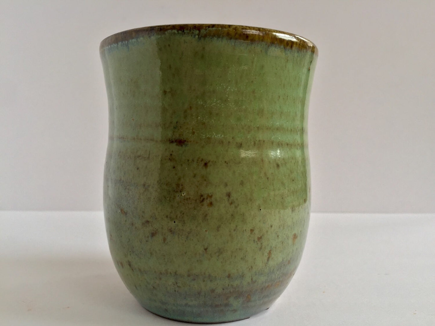 ceramic mug  in brown and blue