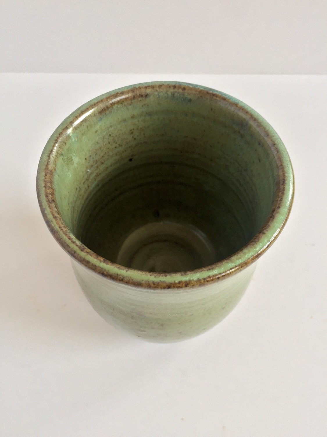 ceramic mug  in brown and blue