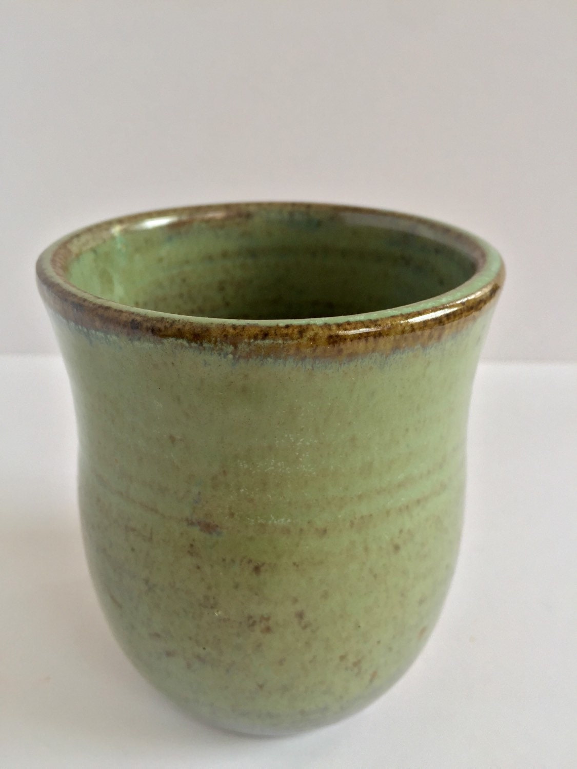 ceramic mug  in brown and blue