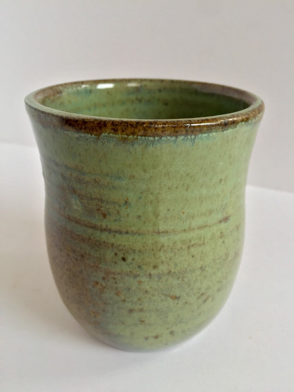 ceramic mug  in brown and blue