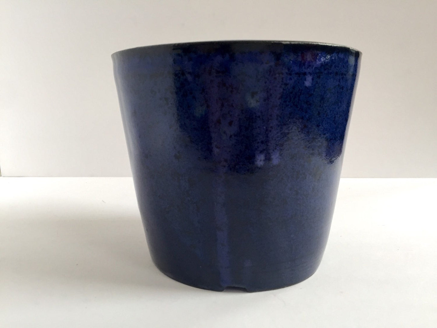 ceramic planter in cobalt blue