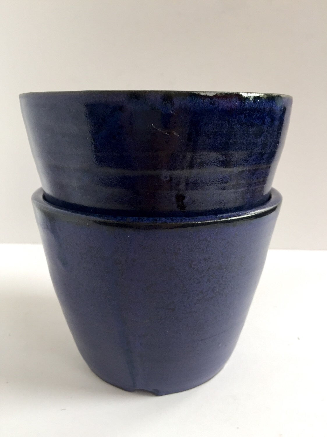 ceramic planter 4" plants in cobalt blue