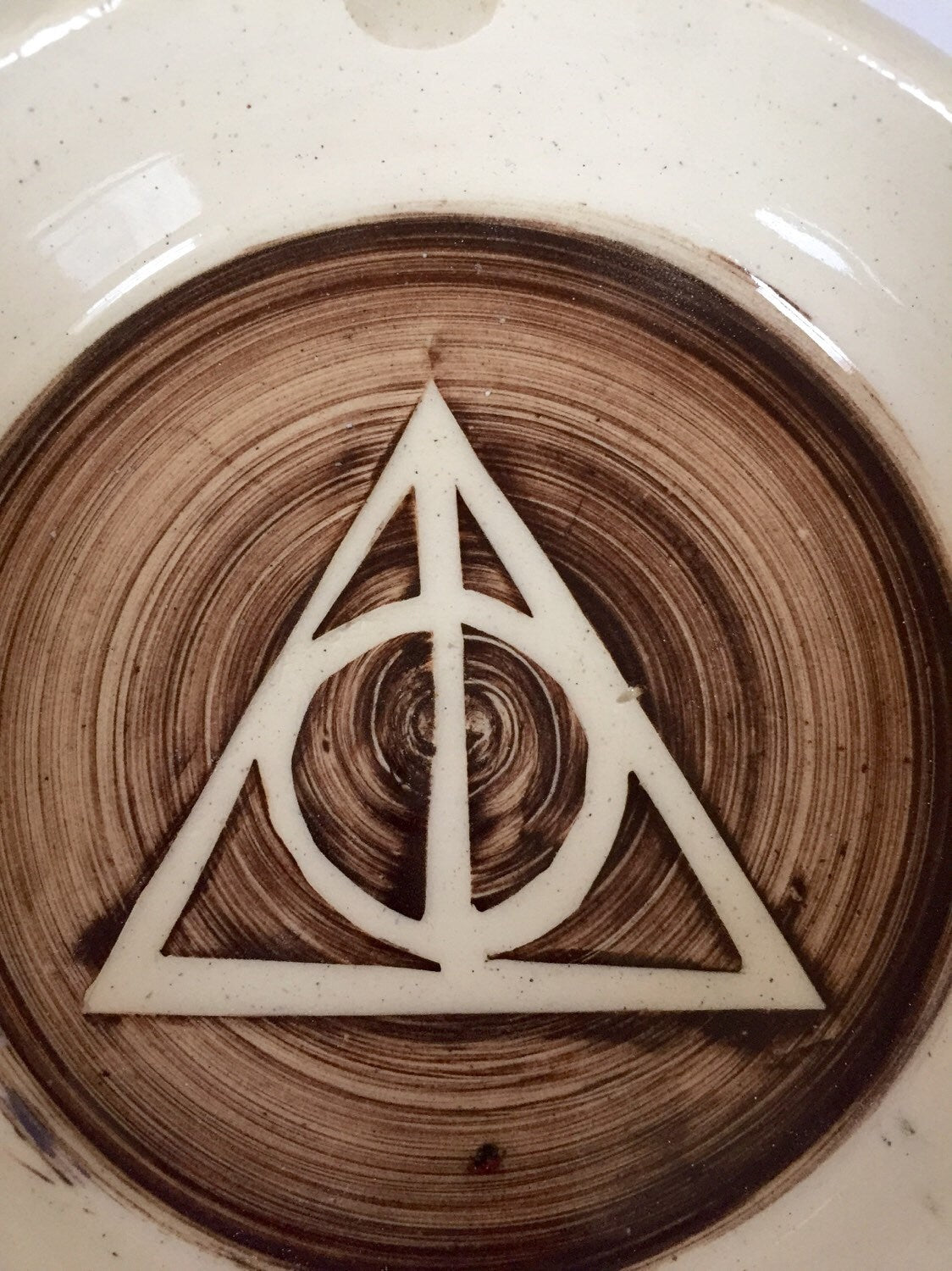 Harry pottery deathly hallows themed ashtray in sepia