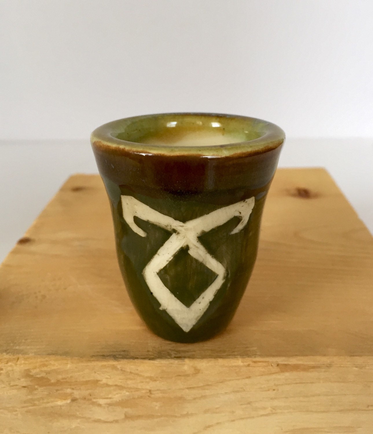 The mortal instruments themed ceramic shot glass in blue black or green