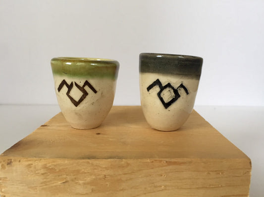 Twin peaks series themed ceramic shot glasses