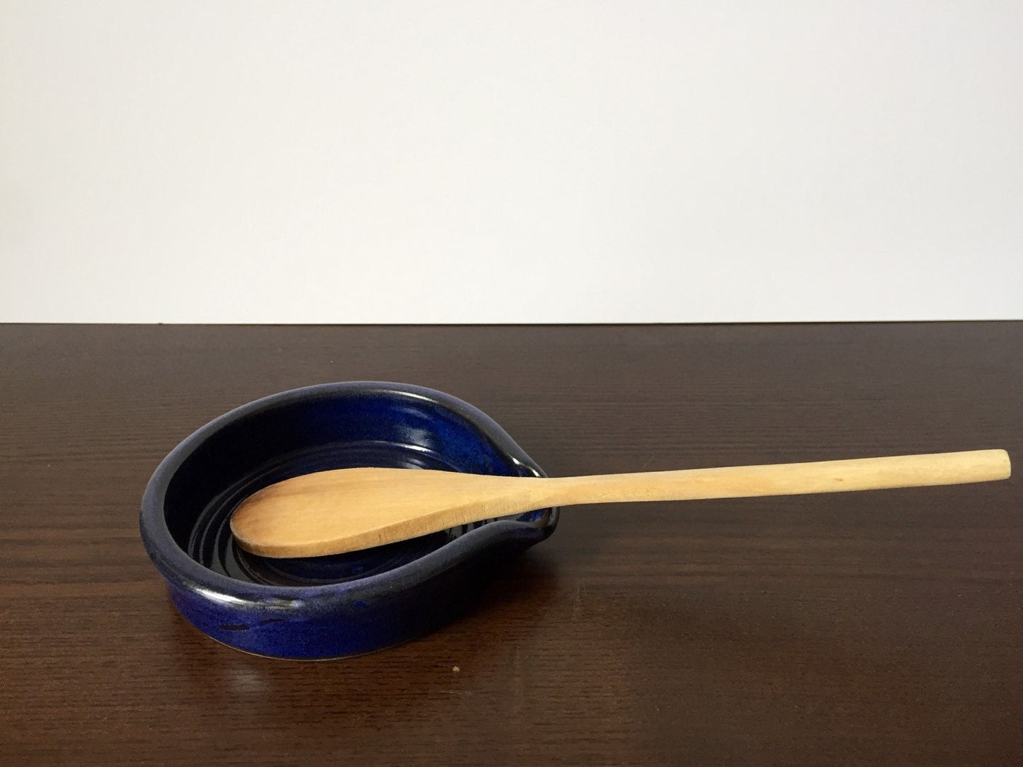Ceramics- spoon rest - kitchenware -cobalt blue.