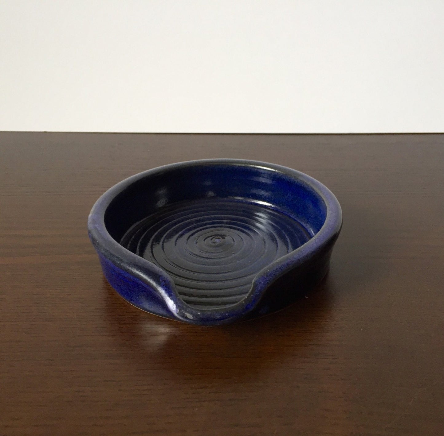 Ceramics- spoon rest - kitchenware -cobalt blue.